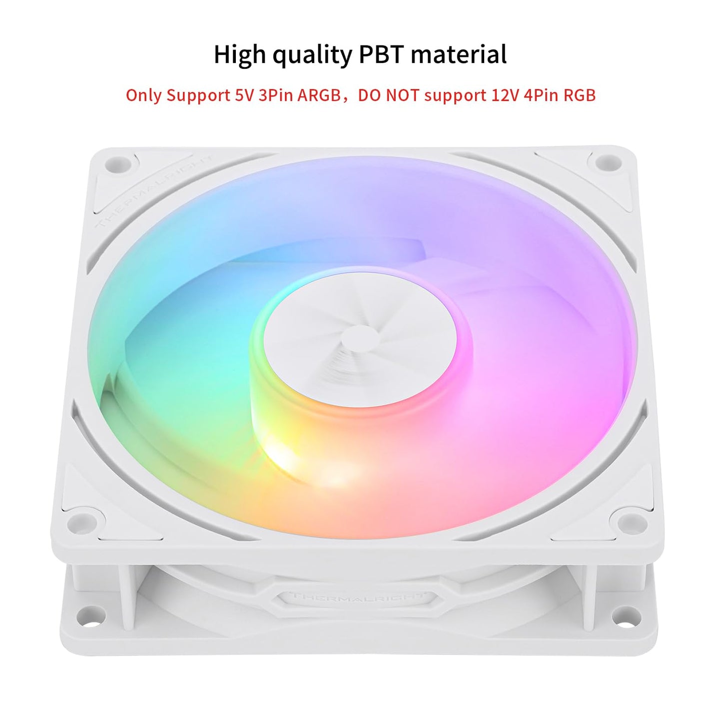 Thermalright TL-P9W-S CPU Fan, Computer Case ARGB Fan Quiet 4PIN PWM PC Cooling, High Performance 92mm Silent Cooler, 2200RPM Speed, CPU Cooling