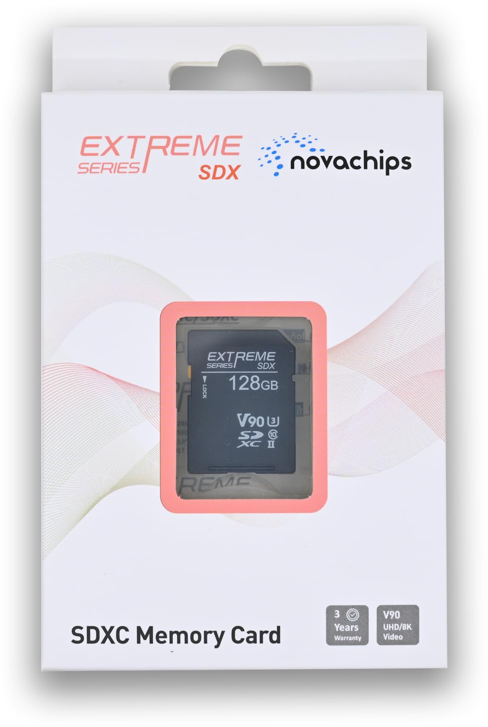 Novachips 128GB Extreme SDXC V90 UHS-II Memory Card - Nikon/Panasonic/Canon/Sony/Fujifilm (NP467C128GZX3)
