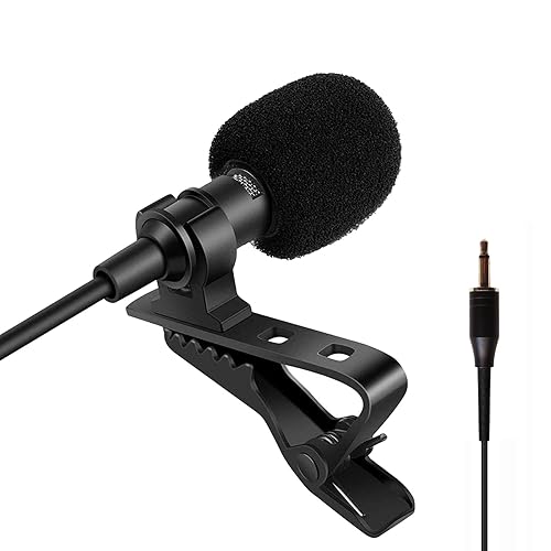 Sujeetec Lavalier Microphone Lapel Microphone Compatible with Portable Voice Amplifier Wireless Transmitter - Unidirectional Condenser Mic - 3.5mm