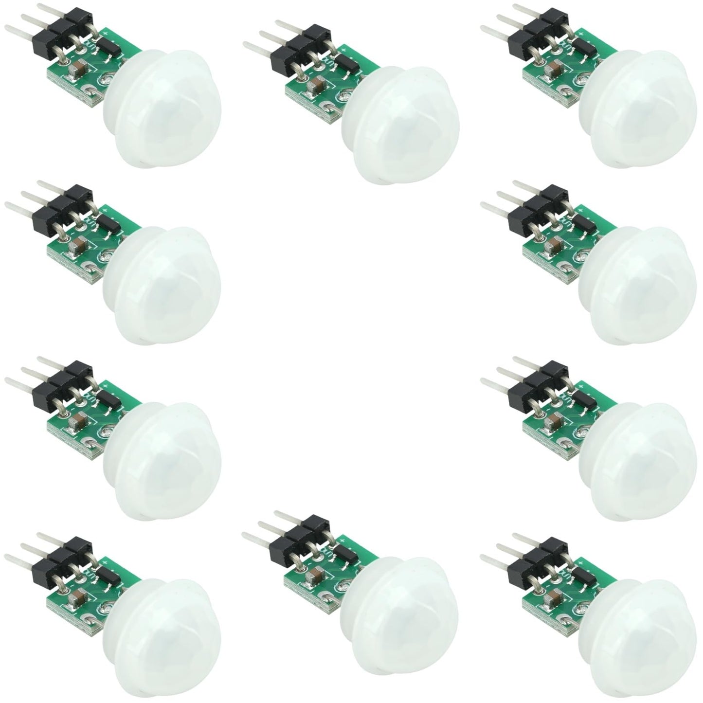 MTDELE 10Pcs Pir Sensor Am312 2.7V to 12v Mini Motion Sensor Pyroelectric Human Infrared Sensor Module