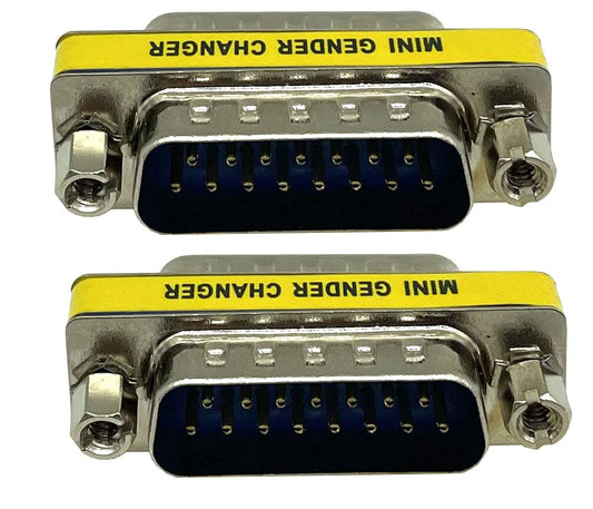 Dafensoy VGA Coupling Connector VGA/SVGA Adapter HD15-pin Male to Male 2-Pack