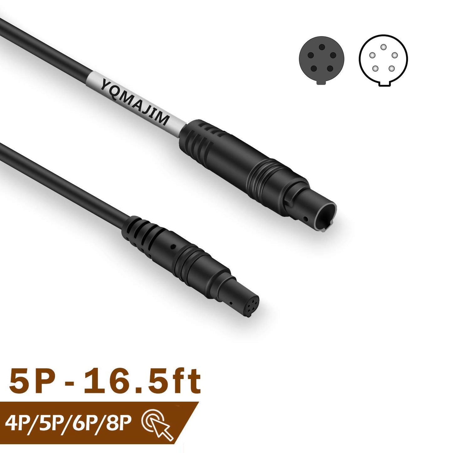 YQMAJIM Dash Cam Rear View Backup Camera Reverse Car Recorder Cable 5 Pin Extension Cord (5 pin 16.5ft)