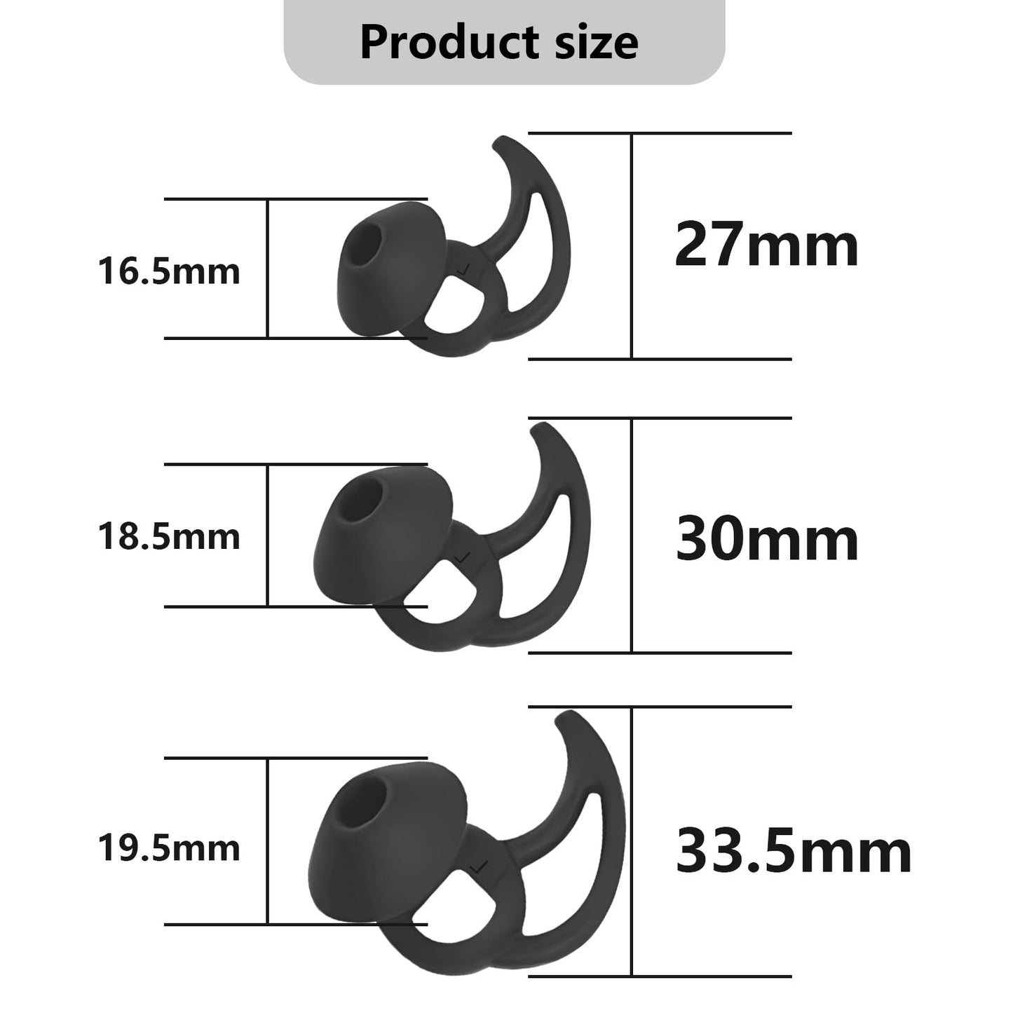 MMYQXI Earbud Replacement Tips Silicone Earbud Tips Ear Tips Compatible with Bose Quietcomfort and Sport Headphone Earbud Rubber Tips Earbud Covers 3…