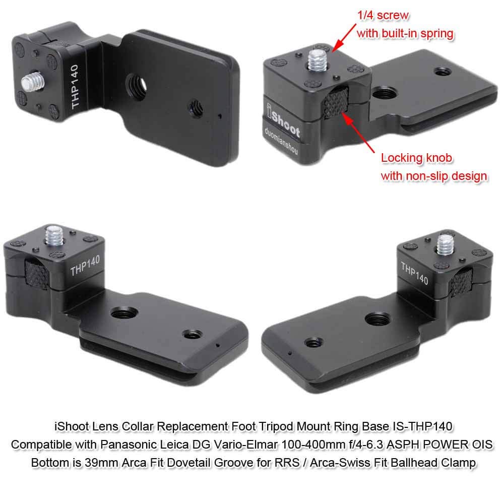 iShoot Lens Collar Replacement Foot Tripod Mount Ring Base Compatible with Panasonic Leica DG Vario-Elmar 100-400mm f/4-6.3 ASPH Power OIS, Lens