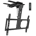 WALI Motorized Ceiling TV Mount for 37 to 75 inch Screens, Flip Down Motorized TV Mount with Remote, Flat and Curved TVs Up to 99 Lbs, Pitched Roof