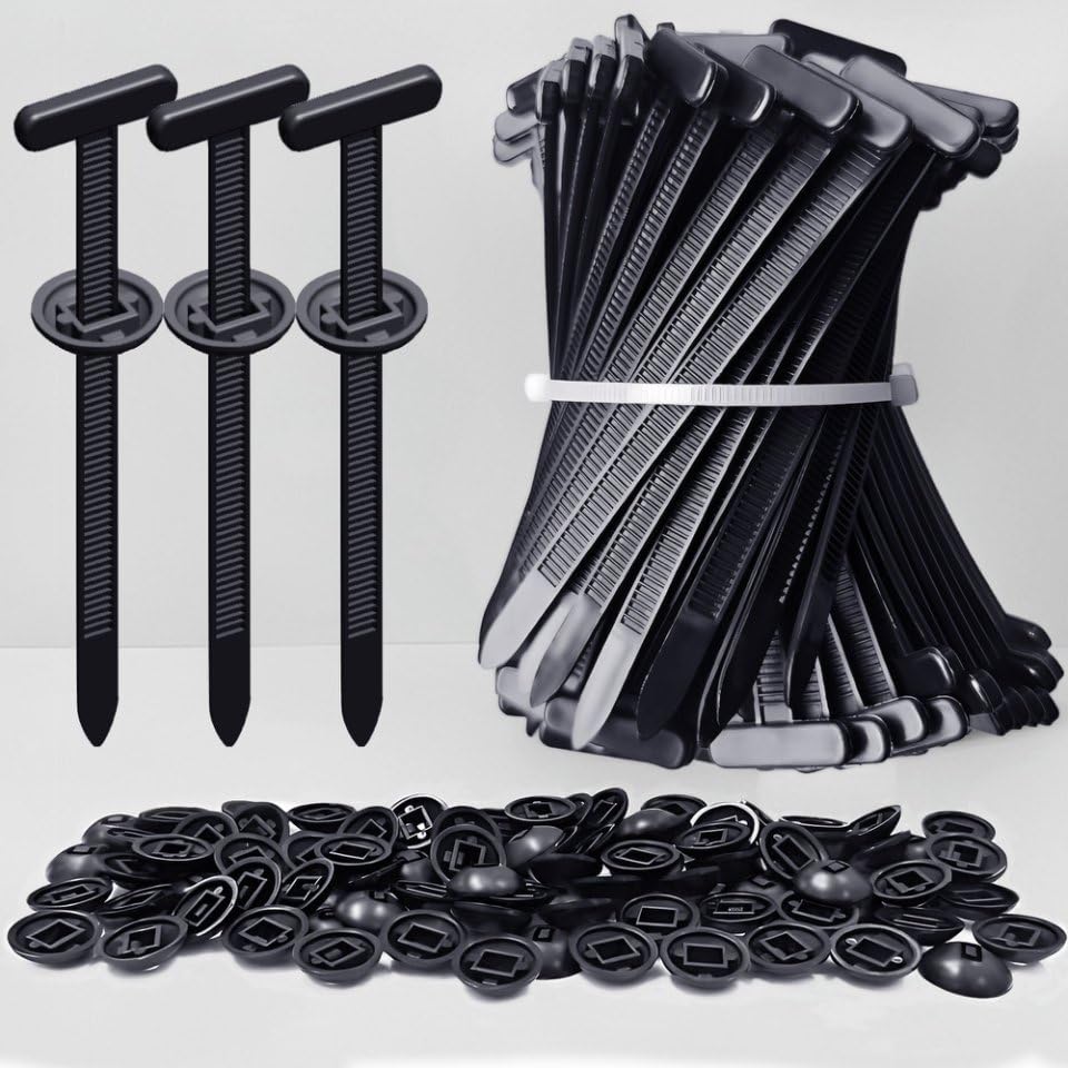 200PCS Upgraded Nylon Universal Cable Tie Buckle, Heavy Duty Self-Locking Rivet Zip Ties, Multifunctional Cable Tie Buckle for Car Daily Repair, Home