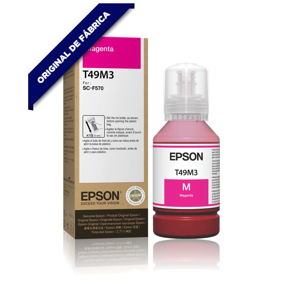 Epson T49M UtlraChrome Dye Sub Ink, Magenta, 140ml