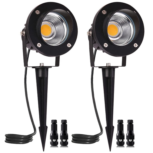 ELEGLO 18W Low Voltage Landscape Lighting LED Spotlight Outdoor 12V~24V AC/DC Waterproof Landscape Lights Spot Lights for Yard with Spiked Stake Warm