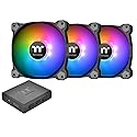 Thermaltake Pure Plus 12 RGB TT Premium Edition 120mm Software Enabled Circular 9 Controllable LEDs RGB PWM Case Radiator Fan 3Pack, TT RGB PLUS