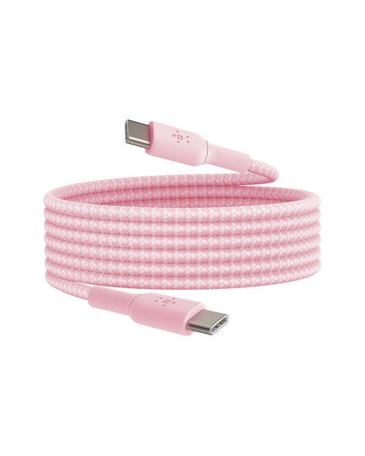 Belkin BoostCharge (2M/6.6ft) Braided USB-C to USB-C Cable for iPhone 17, iPhone 17 Pro, iPhone 17 Pro Max, Galaxy S25, S24, Note, Pixel 10 & 9, iPad