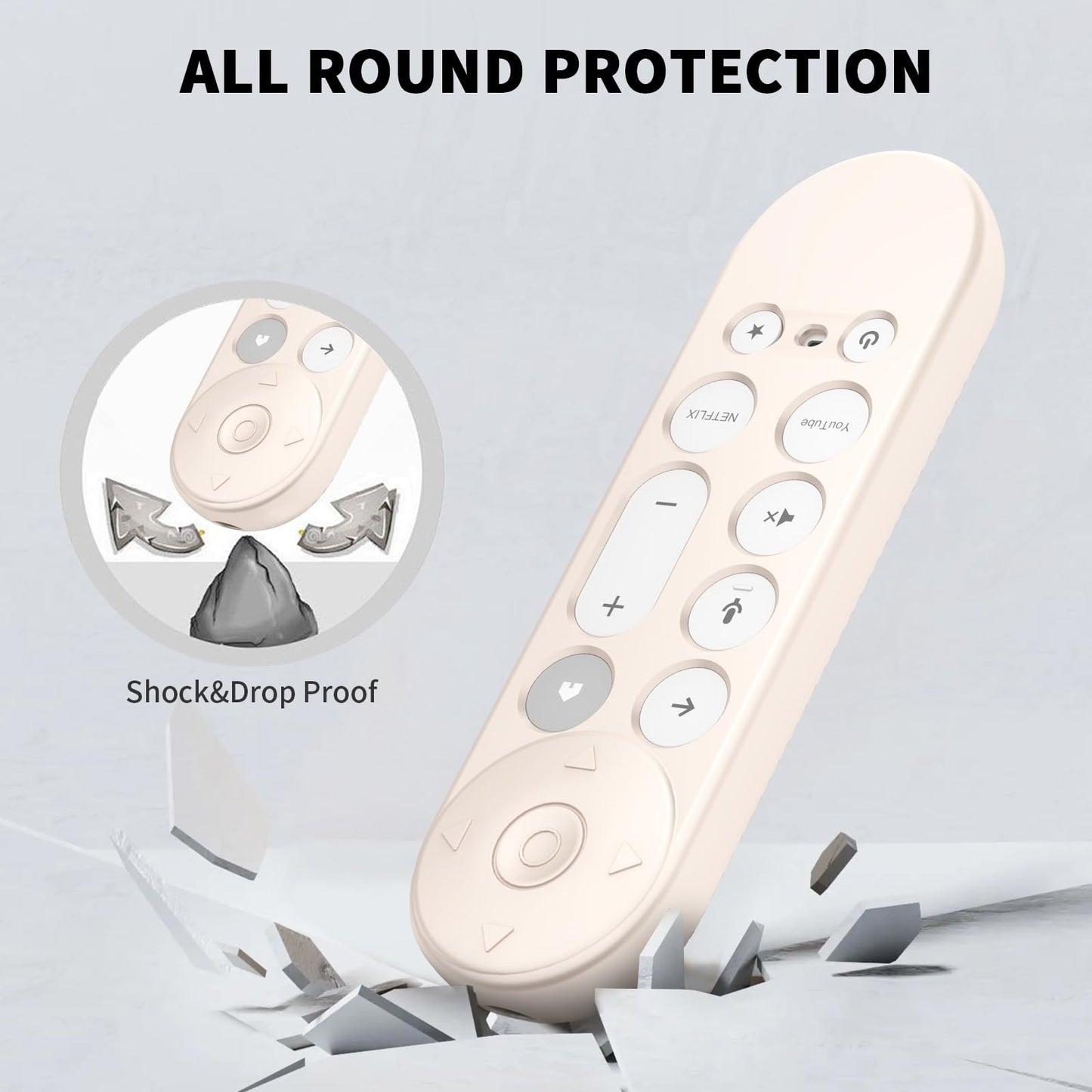 [3 Pcs] Silicone Remote Case for Google TV Streamer 4K Voice Remote 2024,Shockproof Remote Cover for Google TV Streamer 4K Voice Remote, Remote Case