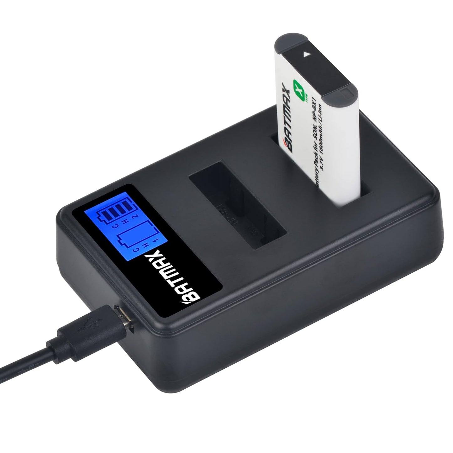 Batmax 4Packs NP-BX1 Battery (1600mAh) and LCD Dual USB Charger for Sony NP BX1/M8, Cyber-Shot DSC-HX80, RX1, RX1R, RX100, RX1RII, H400, HX300, HX50V
