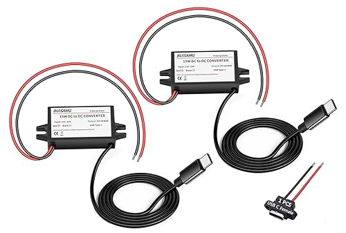 DC 24V 12V to 5V Converter, DC Step Down Module Power Adapter Compatible with Raspberry Pi 4, Cellphone, Solar Energy, Car Power Converter, 12v to 5v…