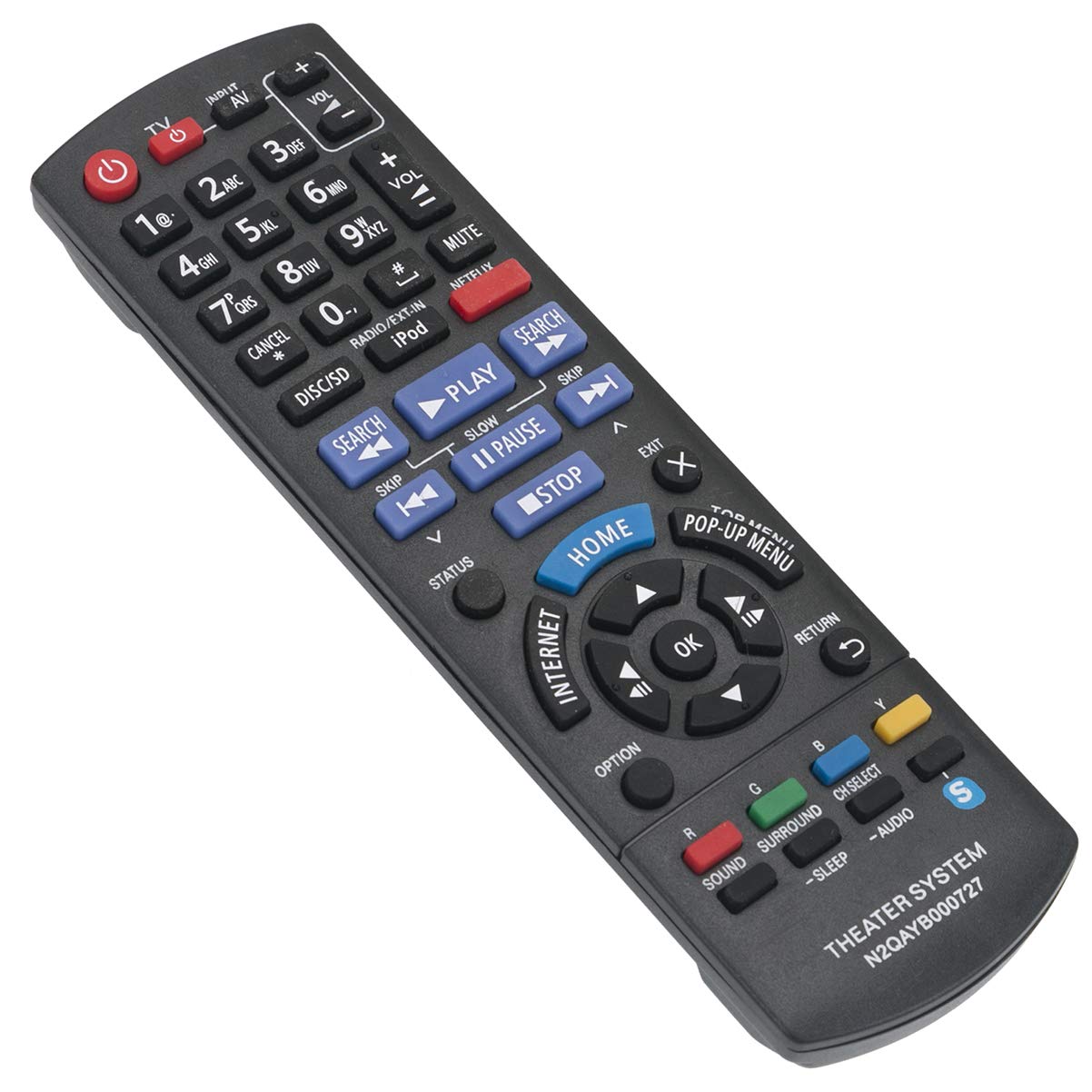 N2QAYB000727 Replaced Remote Control Applicable for Panasonic SC-BTT196 SC-BTT490 SC-BTT190 SC-BTT195 SCBTT196 SCBTT490 SCBTT190 SCBTT195 SA-BTT490