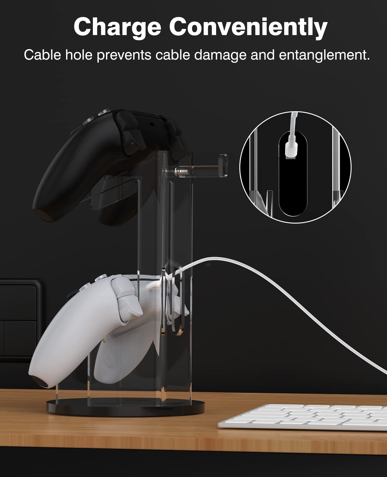 MoKo Universal Stand for Game Controller and Headset Stand, 2 in 1 Game Controller Support Holder Storage Organizer for Switch/Switch 2, ps5, ps4
