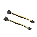 15Pin SATA to 6 Pin PCI-Express Video Card Power Adapter Cable, Cable Length 20cm/8inch, 2 Pack