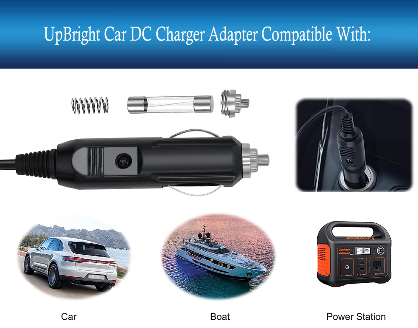 UpBright Car DC Adapter Compatible with RCA DRC79982 9 Dual Screen Mobile System Portable DVD Player DRC6307e DRC69705e DRC9381e DRC99373e DRC99381e