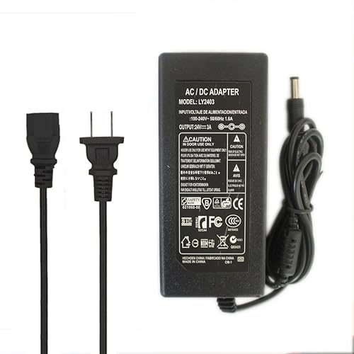 JOYLIT 24V 3A Power Supply 72W, 110-240V 50/60Hz AC to DC 24 Volt 3Amp Adapter with 5.5 X 2.1mm US Plug Cord for LED Strip Light, 3D Printer,Ride…