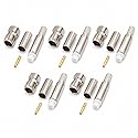 Supmory 5 Pack FME Female Crimp Connectors, Gold, 50 Ohm, Low Loss, Suited for RG58, RG142, rg400, 195 Coaxial Cables