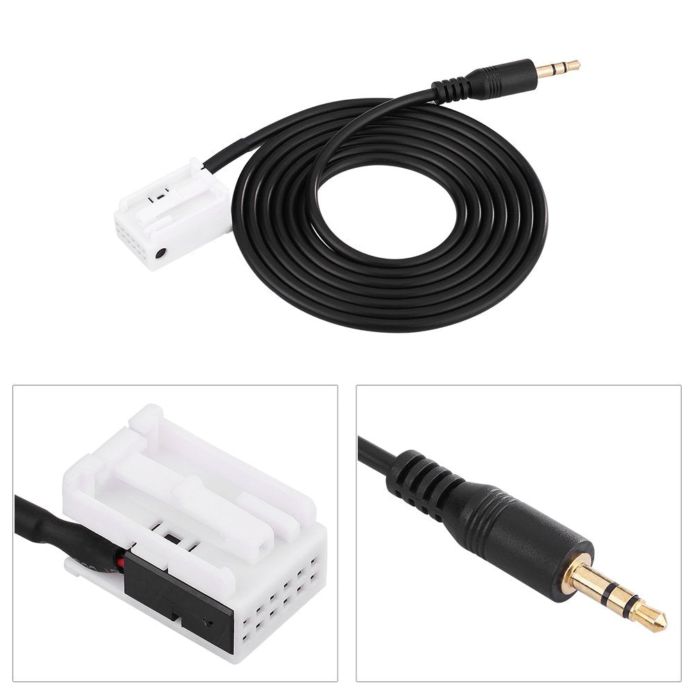 Acouto Car 3.5mm Male Audio AUX Input Adapter Cable W203 C Class