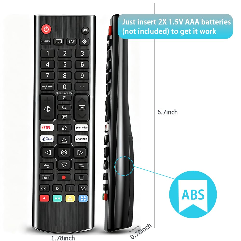 [2 Pack] AZMKIMI AKB76037601 Remote Control Compatible Replacement for LG TV(Pack of 2)
