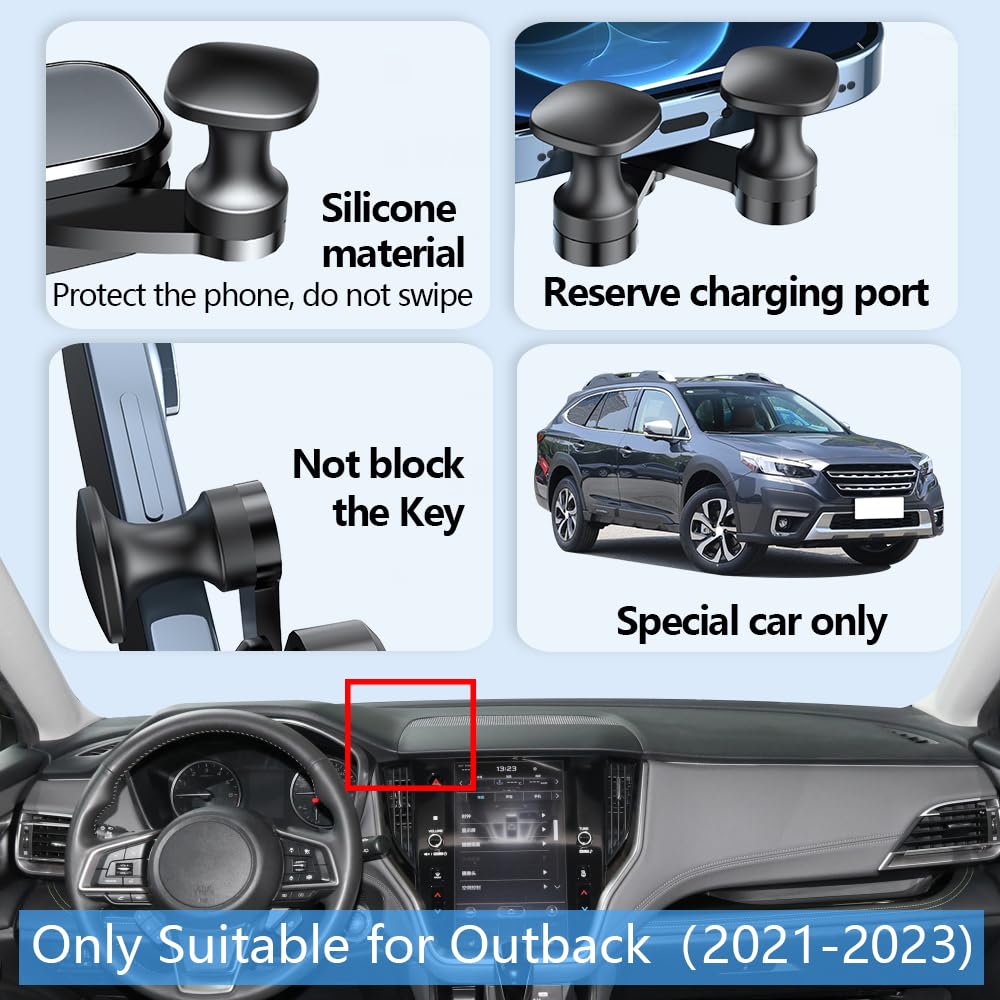 LUNQIN Car Phone Holder for Subaru Outback Phone Mount 2021 2022 2023 2024 2025 Auto Accessories Interior Decoration Mobile Cell Smartphone Bracket