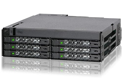 ICY DOCK 6 Bay 2.5 SAS/SATA SSD/HDD & Ultra Slim Optical Disk Drive CD DVD ROM Backplane Enclosure for External 5.25" Bay | ToughArmor MB606SPO-B