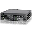 ICY DOCK 6 Bay 2.5 SAS/SATA SSD/HDD & Ultra Slim Optical Disk Drive CD DVD ROM Backplane Enclosure for External 5.25" Bay | ToughArmor MB606SPO-B