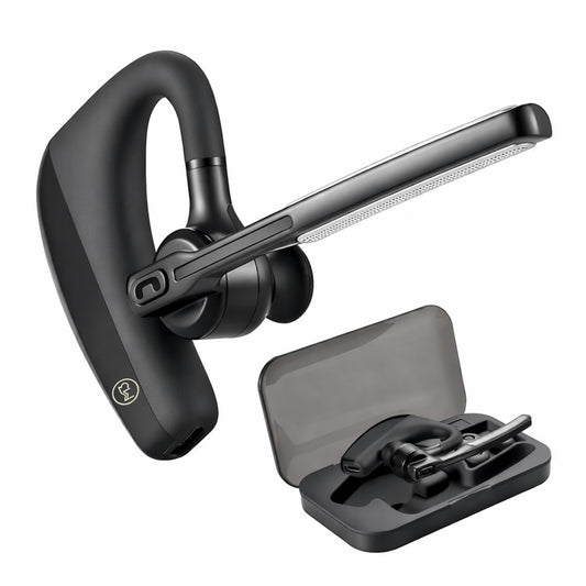 Bluetooth Headset with Mic - MAYHEY Wireless Mono Ear Bluetooth Headset, Noise Cancelling Mic, 10H Talk Time, Bluetooth 5.0, Adjustable Mic