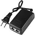 STEAMEMO 52V Gigabit PoE Injector Adapter, 15W 10/100/1000Mbps IEEE 802.3af Compliant, Plug & Play, Gigabit PoE Adapter for IP Cameras and VoIP Phones