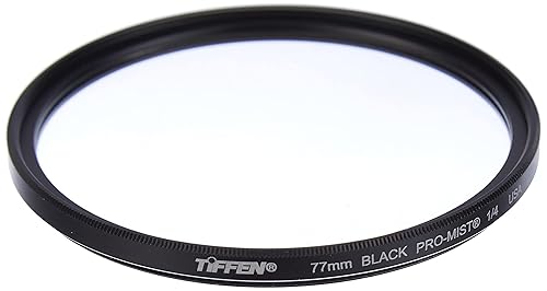 Tiffen 77mm Black Pro-Mist 1/4 Filter|Black Pro-Mist Filter|Ultra Slim|Cinematic Effect Camera for Portrait Photography/Video/Vlog