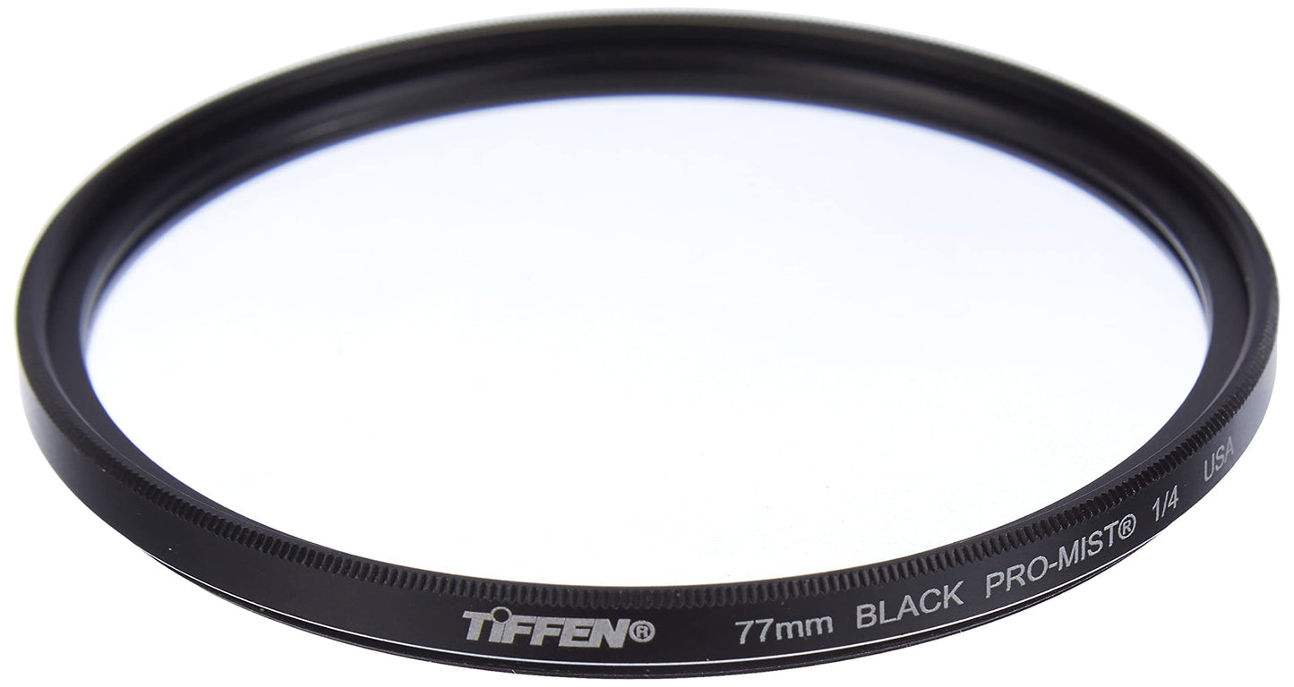Tiffen 77mm Black Pro-Mist 1/4 Filter|Black Pro-Mist Filter|Ultra Slim|Cinematic Effect Camera for Portrait Photography/Video/Vlog