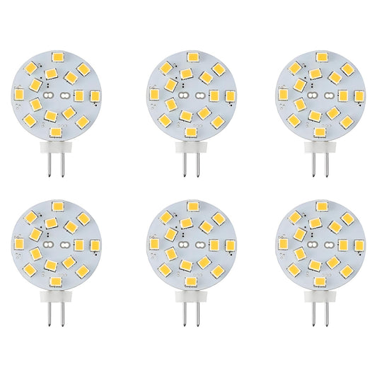 Makergroup 12V G4 LED Bulb 3W Bi-Pin LED Disc Light Bulb 20-30 Watt Equivalent Daylight White 6000K for Puck Lights in RV Trailers Campers Automotive