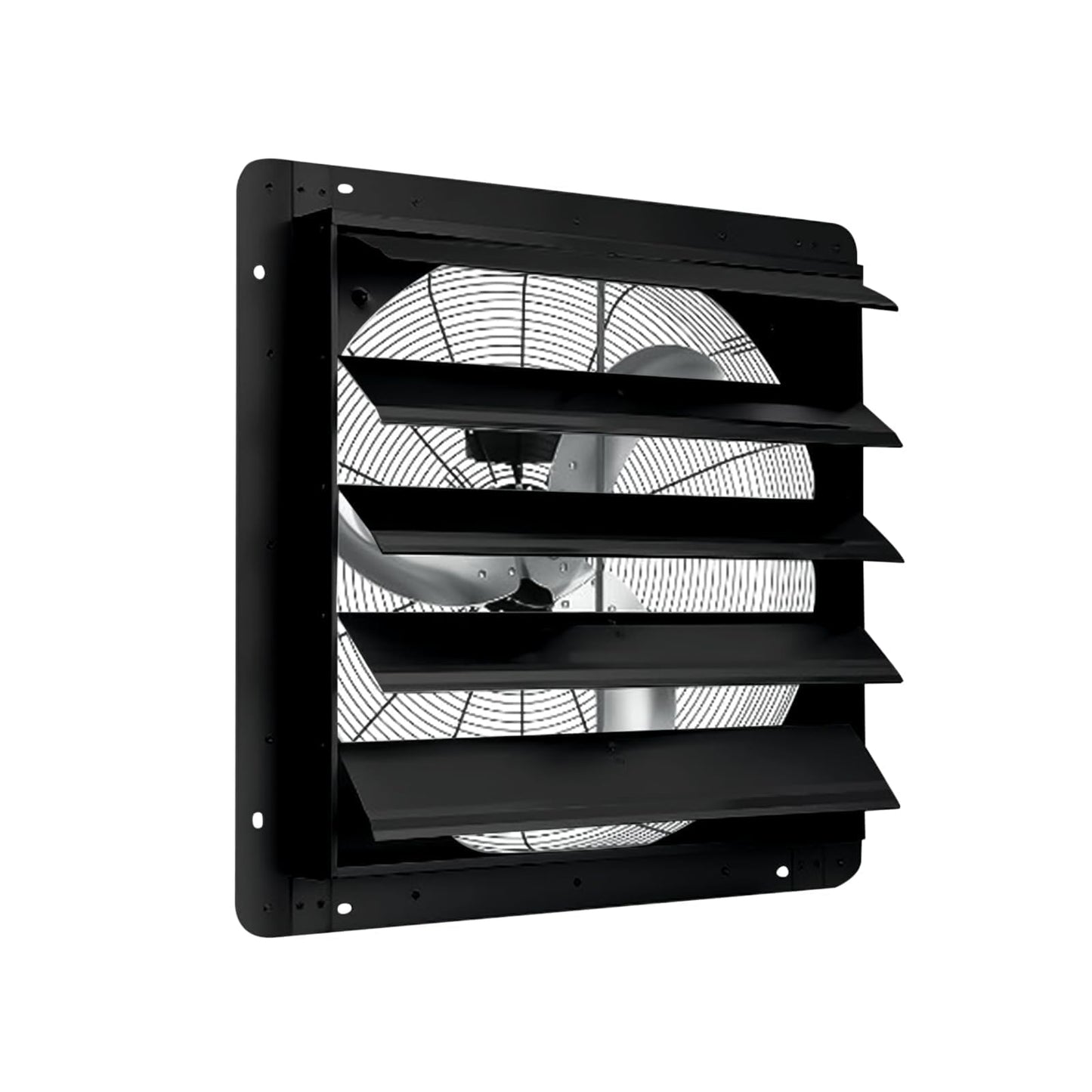 24" Wall Mounted Shutter Exhaust Fan, 3500 CFM Aluminum Blades, 1500 RPM High Speed Low Noise, Automatic Shutter Attic Fan with Exhaust and Intake