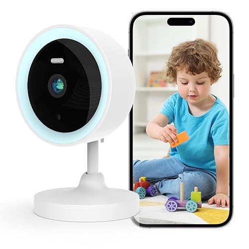 LUMAISLE 2K 3MP Indoor Security Camera for Baby Monitor, Dog Camera AI Motion Detection, 2-Way Audio Siren, Night Vision, Cloud & SD Card