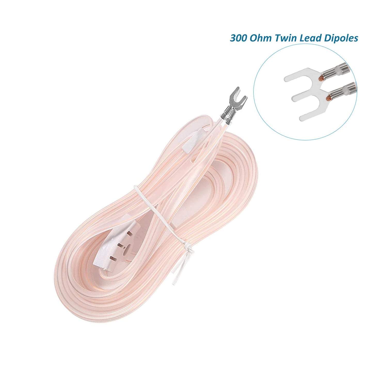 AEDIKO FM Dipole Antenna 300 Ohm T Shape FM Antenna+300-ohm to 75-ohm Transformer(Push-On F Type Balun) for Radio Stereo Tuner Receiver