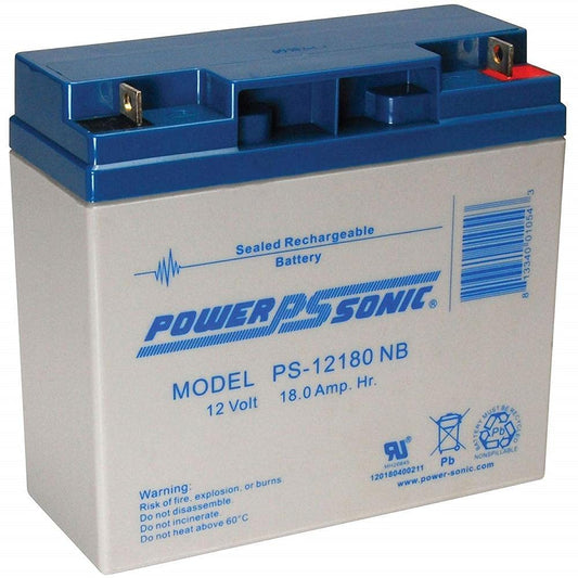 Power Sonic Genuine PS-12180NB 12V 18 Ah Rechargeable SLA Battery