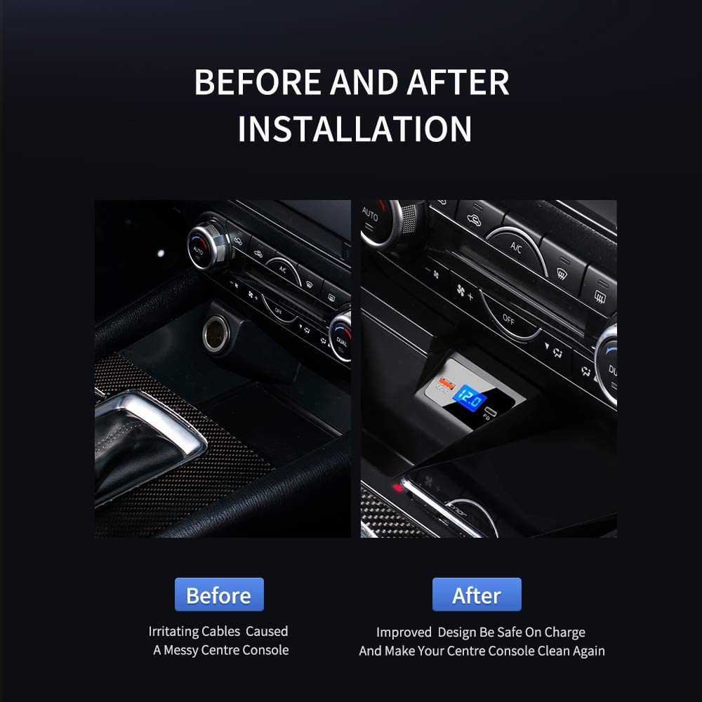 ZChan Car Wireless Charger Mount fit for Mazda CX5 2023 2022 2021 2020 2019 2018 2017,Output of 15W QC 3.0 Fast Charging Compatible