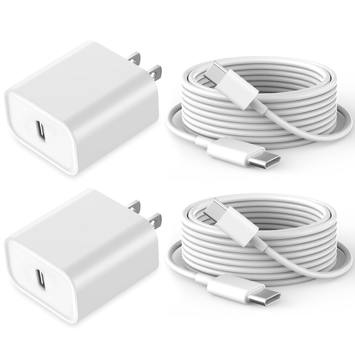 USB C Cable Fast Charging for iPhone 18 17 16 Charger,2Pack 20W USB C Charger Block iPhone Charging Cable Cord for iPhone 18/18 Pro/17 Air/17 Pro/17