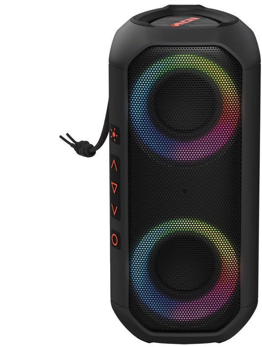 Ion Audio UBER Boom Wireless Bluetooth Speaker with LED Lights and Built in Microphone, Black (Renewed)