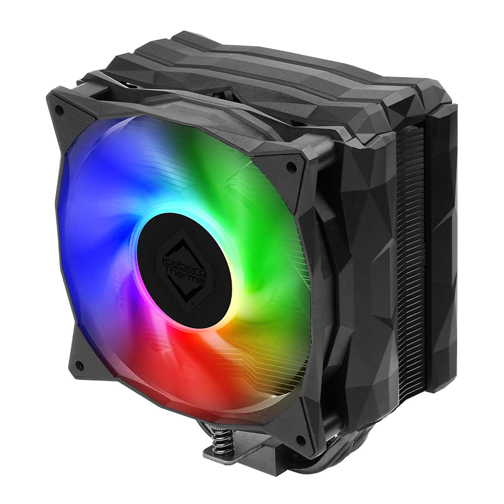 Iceberg Thermal IceSLEET G4 Midnight All-Black 4 Nickel-Plated Heatpipes CPU Air Cooler with ARGB 120mm PWM Fan for Intel and AMD (Limited Edition)