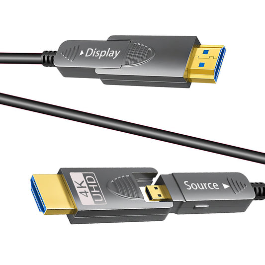 225ft 4K HDMI Cable, Fiber Optic HDMI Cable, Micro HDMI to HDMI, Detachable Type A+Type D,18Gbps Ultra Speed, 4K 60Hz,Slim Flexible, Long Extended