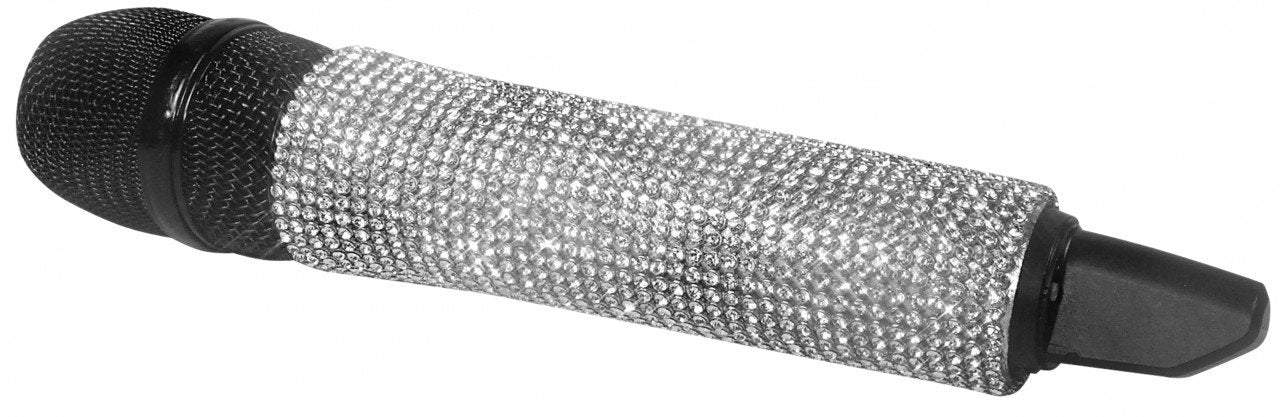Slide & Twist on Microphone Sleeves-AAA White Diamond & Gold Crystals Compatible with Sennheiser Wireless Models G3,G4,XS &D1 only. Sold as a Set.