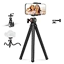 NEEWER Flexible Tripod with Remote, Mini Camera Phone Tripod Stand with Hidden Phone Holder&Action Camera Adapter Compatible with iPhone GoPro Hero13