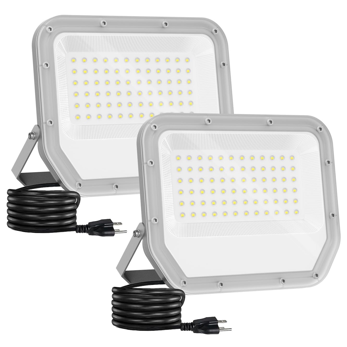 ELEKICO 2 Pack Super Bright 6500k 10000lm LED Flood Lights Outdoor,100w Led Outside Lights for Yard Outdoor Waterproof Work Lighting Floodlight