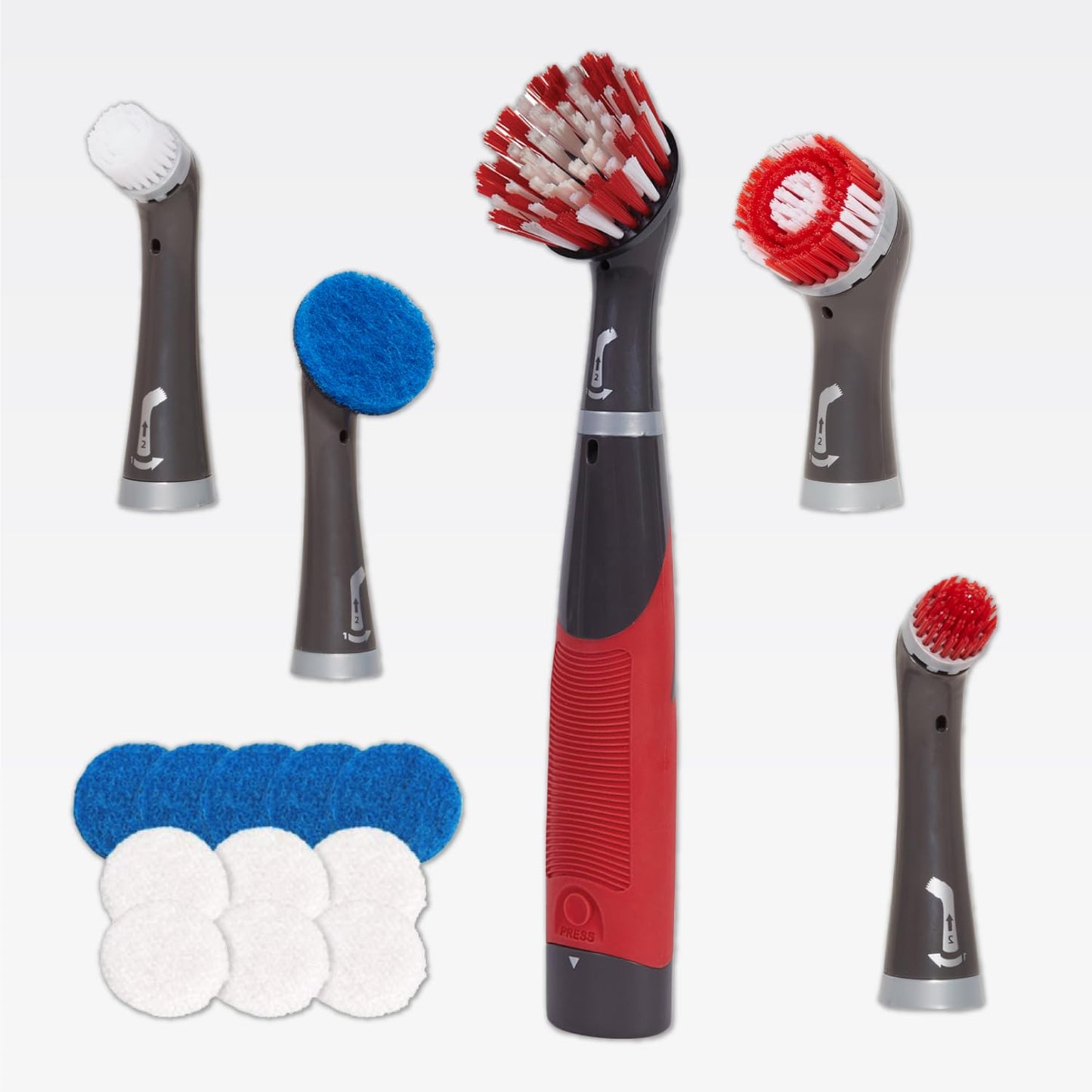 Rubbermaid Reveal Power Scrubber 18-Pc Kit – Cordless Electric Brush for Kitchen, Bathroom, Tile, Grout, Shower & Tub