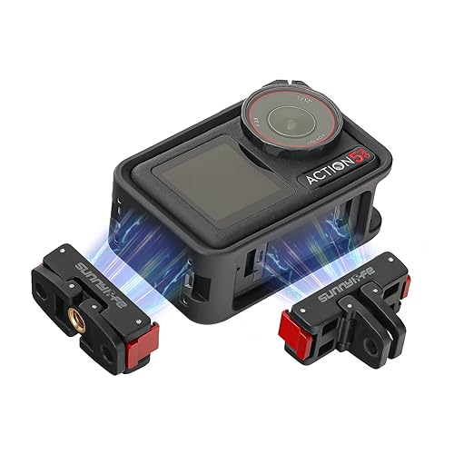 FSIDIWT Magnetic Adapter Mount for DJI Osmo Action 5 Pro/360, Multifunctional Foldable Quick Release Adapter Mount for DJI Osmo Action 5 Pro/4/3/2