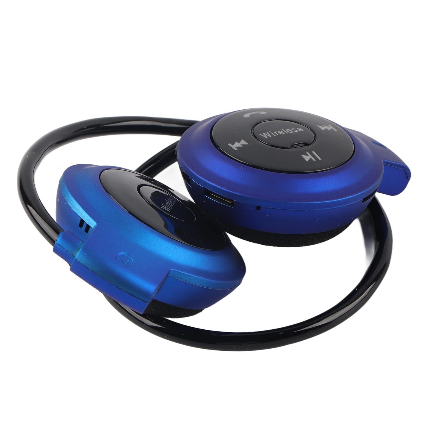 Mini Stereo Headset, Bluetooth Headphone Earpiece TF FM Sports Earphone(Blue) for Mobile and Smartphone Accessories