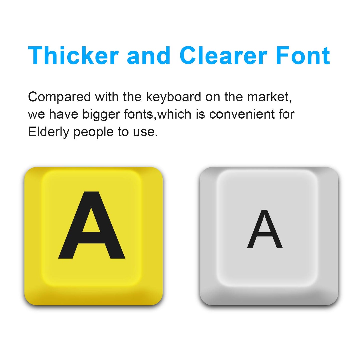 BOOGIIO Large Print Computer Keyboard, Wired USB High Contrast Keyboard with Oversized Print Letters for Visually Impaired Low Vision Individuals