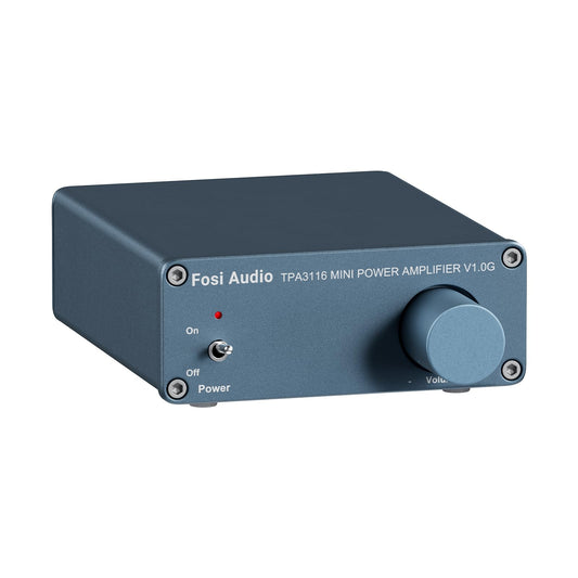 Fosi Audio V1.0G 2 Channel Class D Mini Stereo Amplifier for Home Speakers TPA3116 50W x 2 with Power Supply